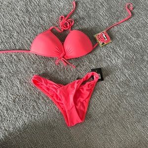 Push up top Hot pink Body glove bathing suit size small